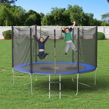 Large trampoline outlet with enclosure